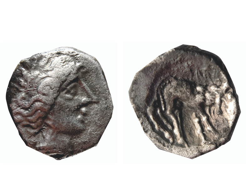 Dracma padana con testa di Diana. Magreta, Formigine. II secolo a.C.
